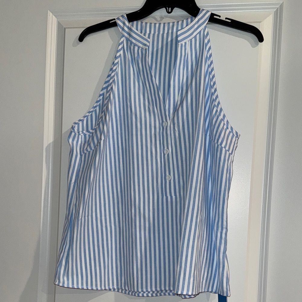 Cupshe Blue and White Striped Tank Top